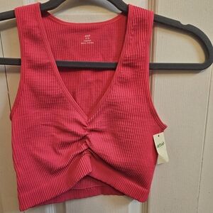 Aerie Ribbed Pink Crop Top